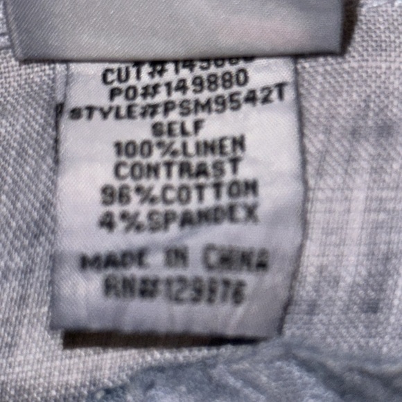 Mind Set by XCVI 100% linen zip blue top light jacket blouse Sz M - Picture 10 of 12